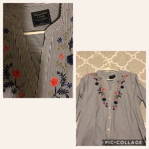 Floral striped blouse